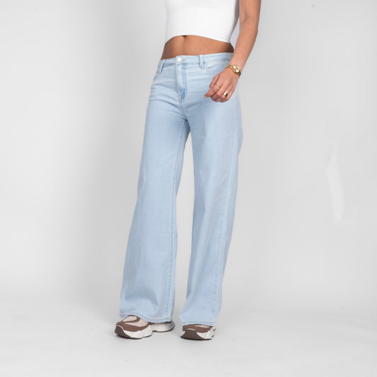 Weiche Streifen Gerade Jeans