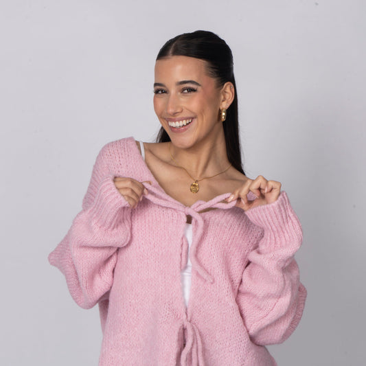 V-Ausschnitt Schleifen Cardigan