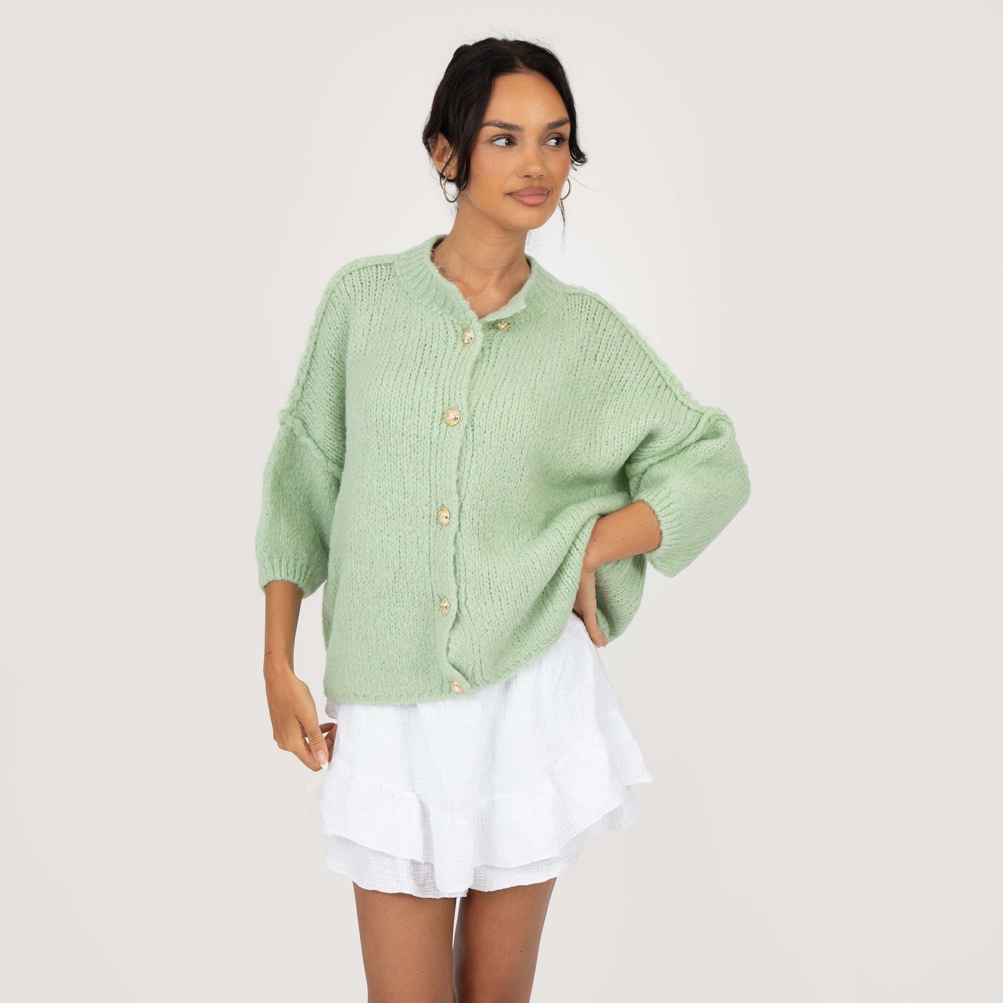 CozyGlam Kurzarm Cardigan