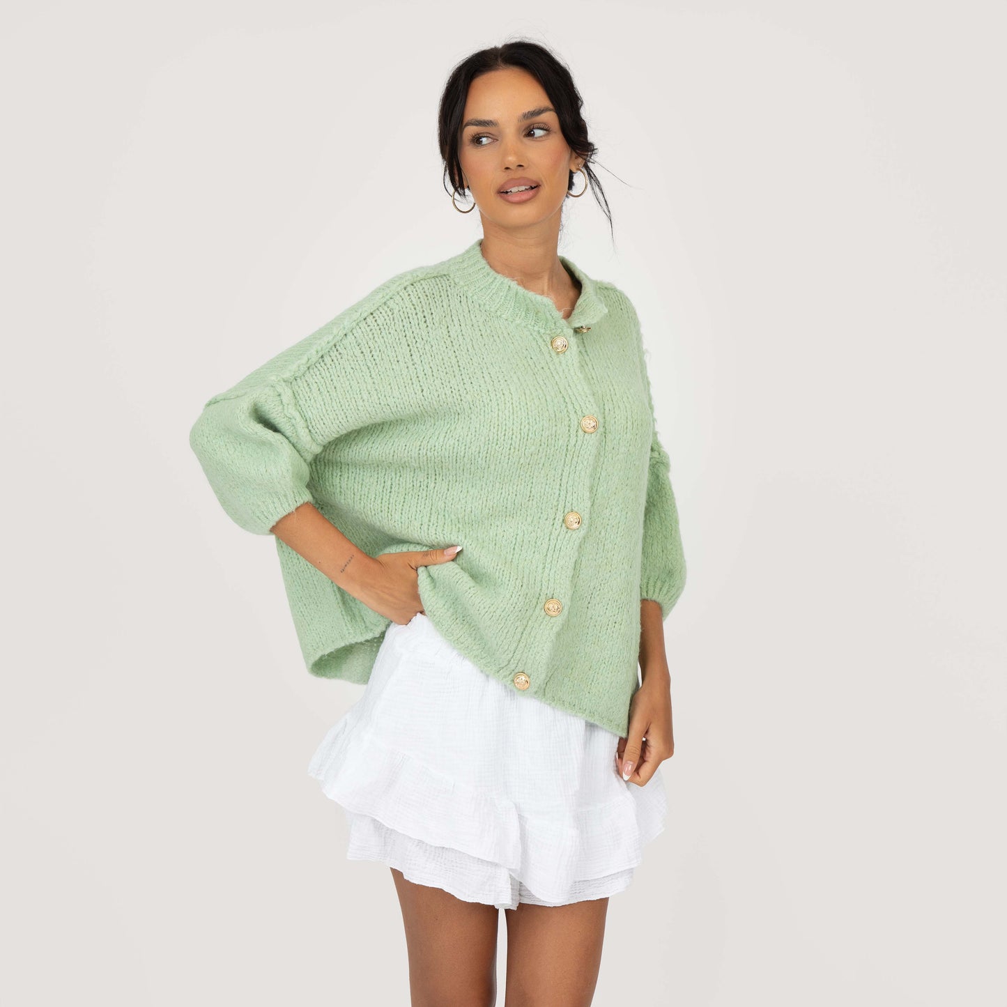 CozyGlam Kurzarm Cardigan