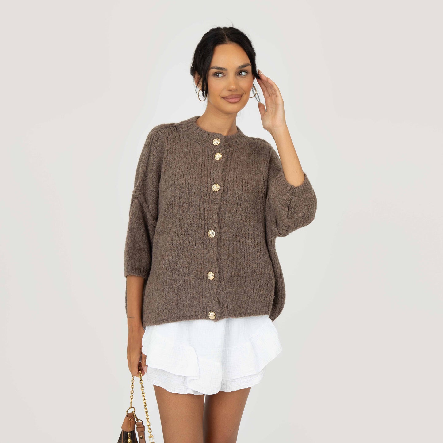 CozyGlam Kurzarm Cardigan