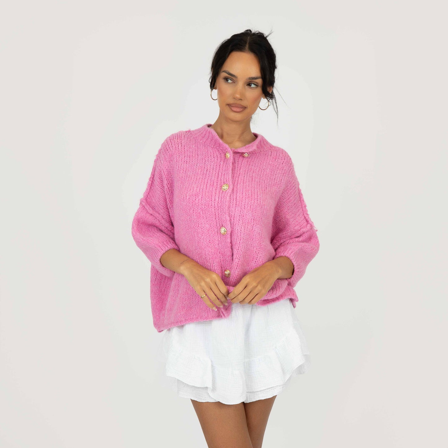 CozyGlam Kurzarm Cardigan