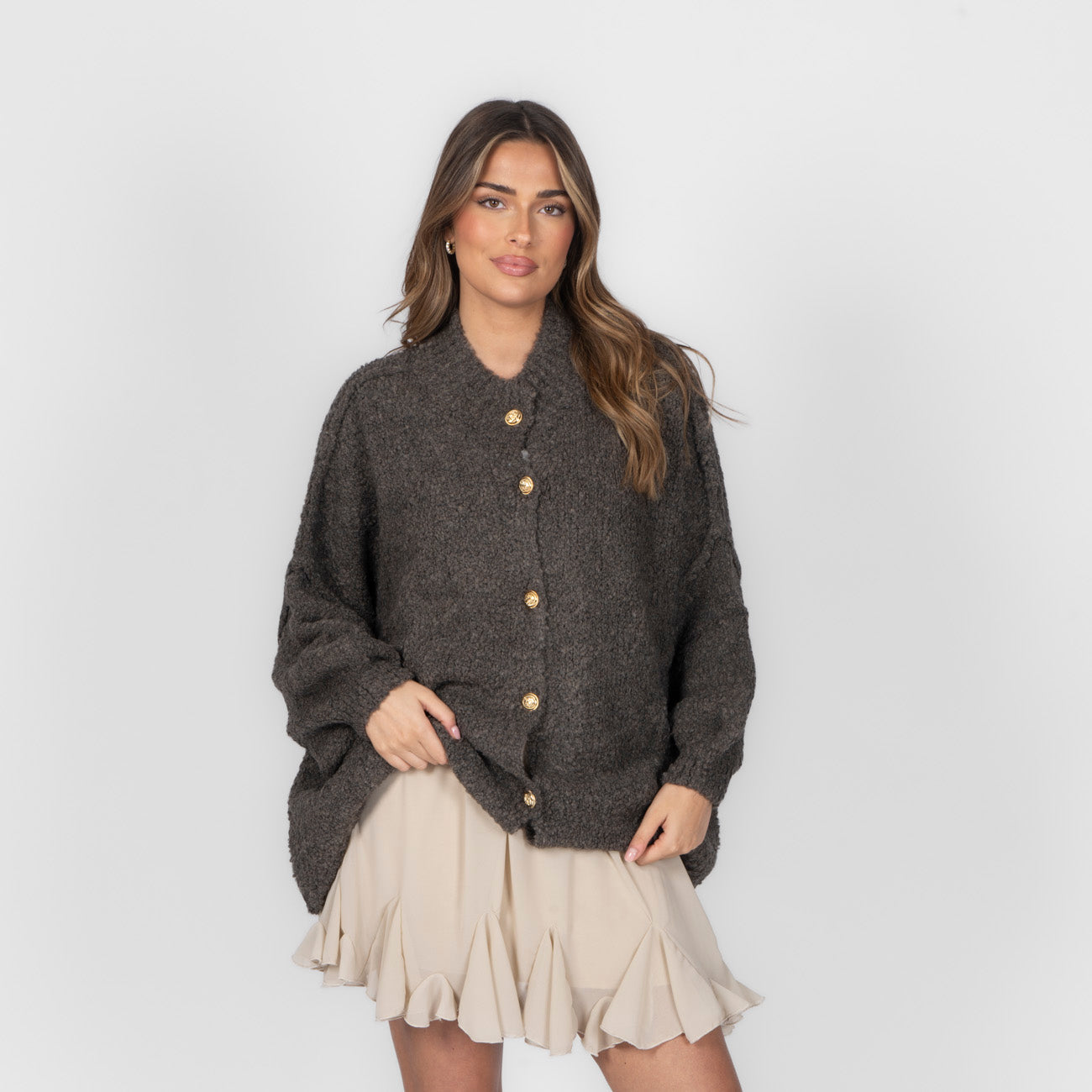 Bouclé Oversized Cardigan "CozyGlam"