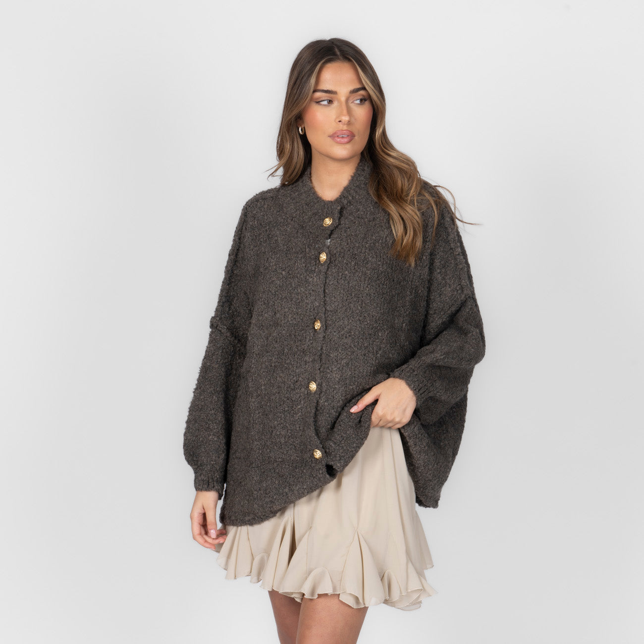 Bouclé Oversized Cardigan "CozyGlam"