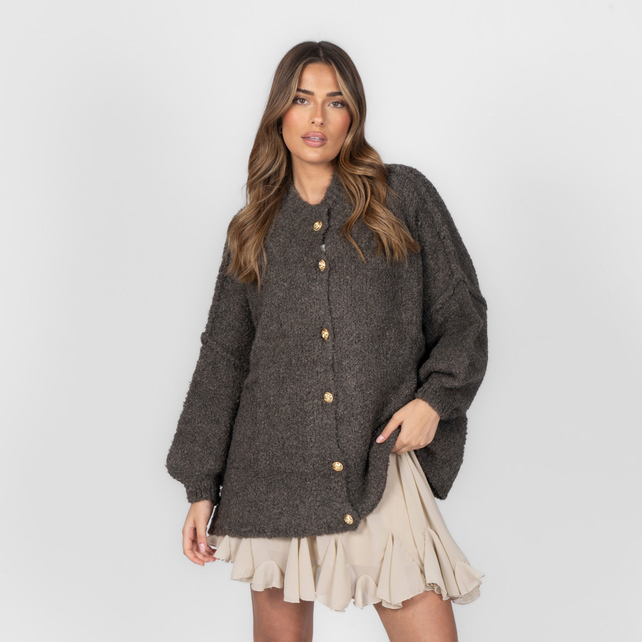 Bouclé Oversized Cardigan "CozyGlam"