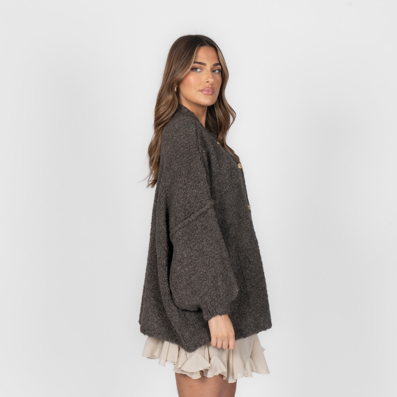 Bouclé Oversized Cardigan "CozyGlam"