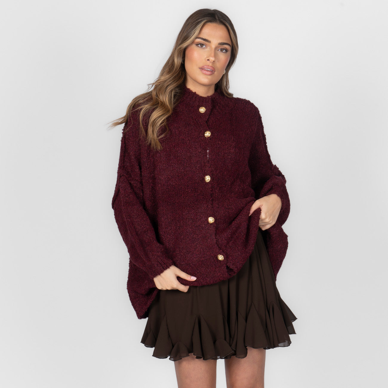 Bouclé Oversized Cardigan "CozyGlam"