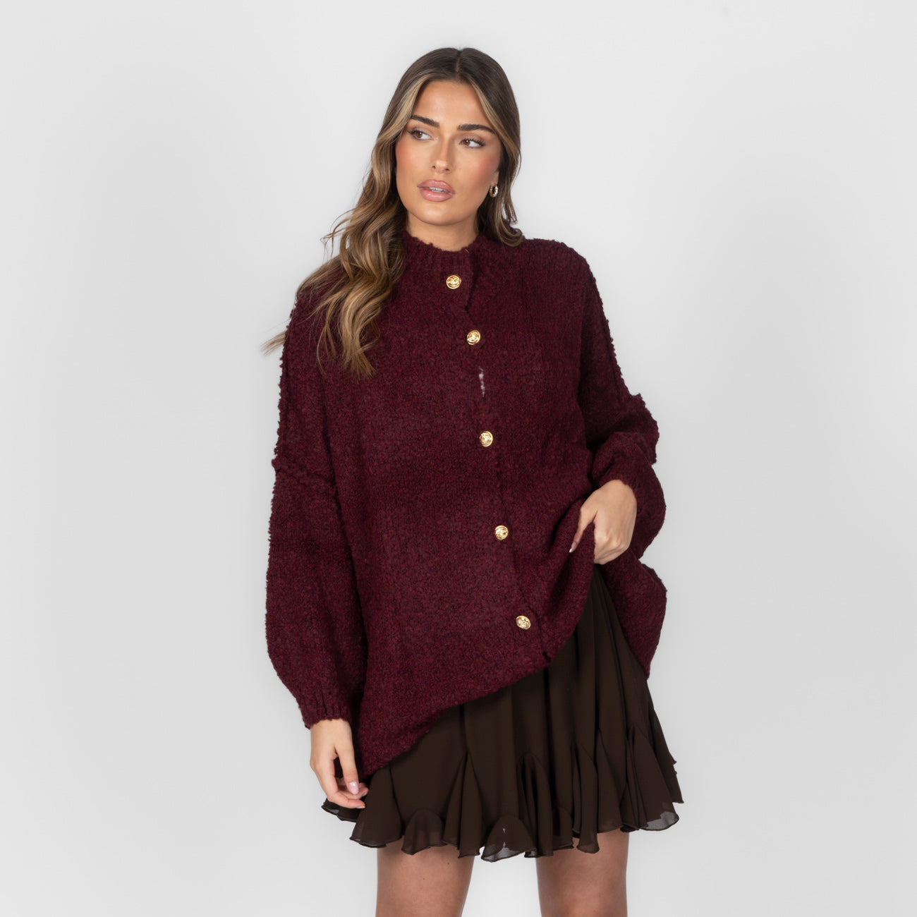 Bouclé Oversized Cardigan "CozyGlam"
