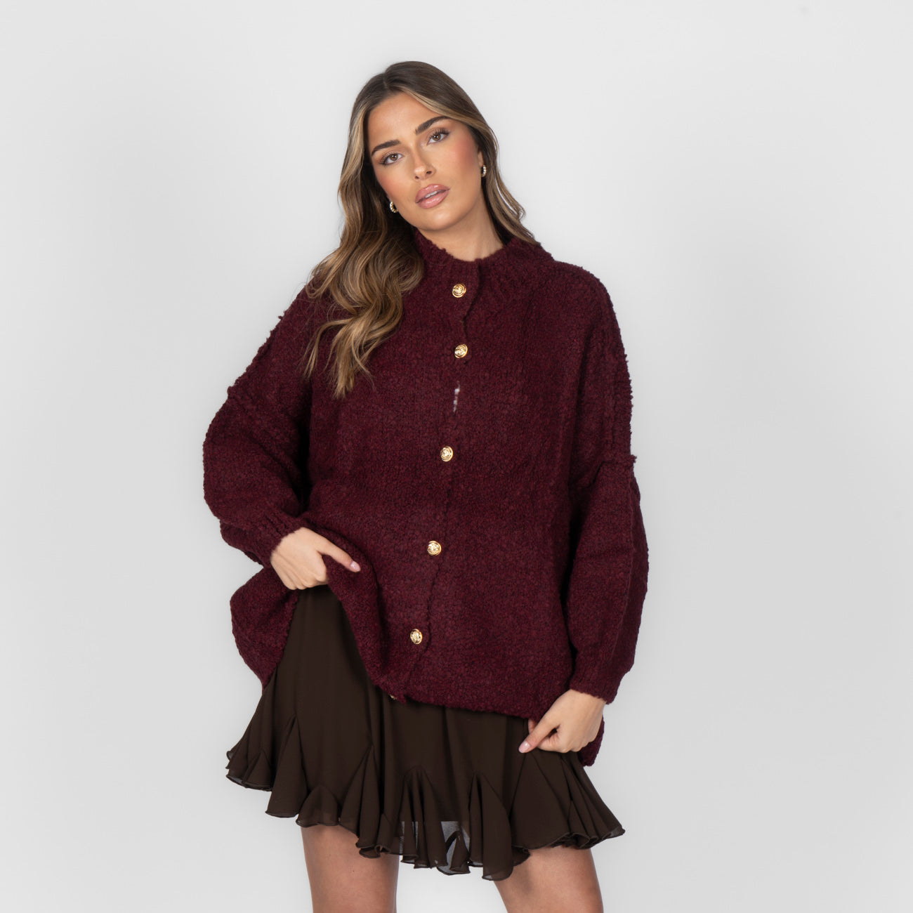 Bouclé Oversized Cardigan "CozyGlam"