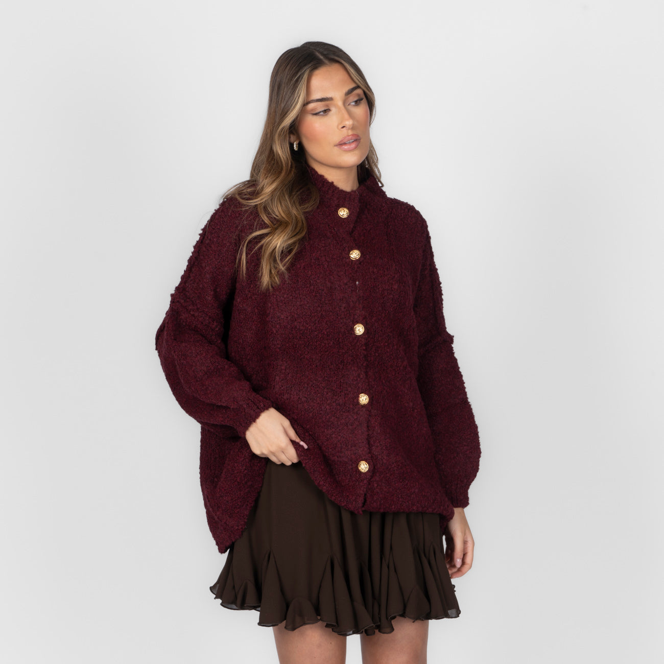 Bouclé Oversized Cardigan "CozyGlam"