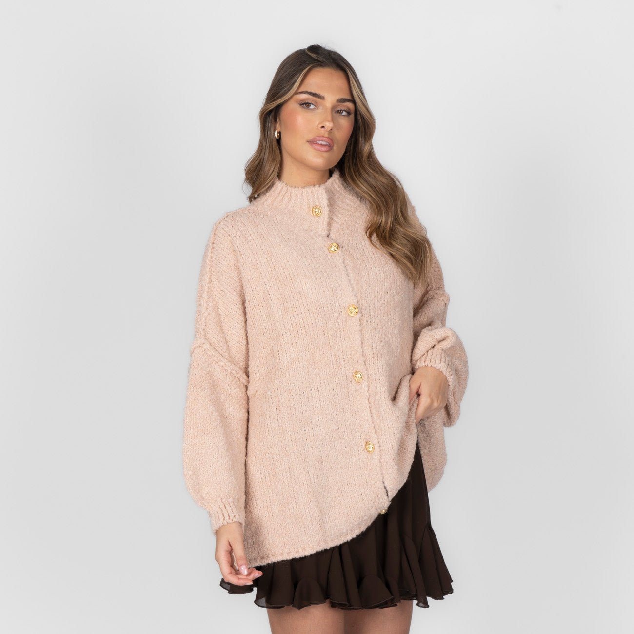 Bouclé Oversized Cardigan "CozyGlam"