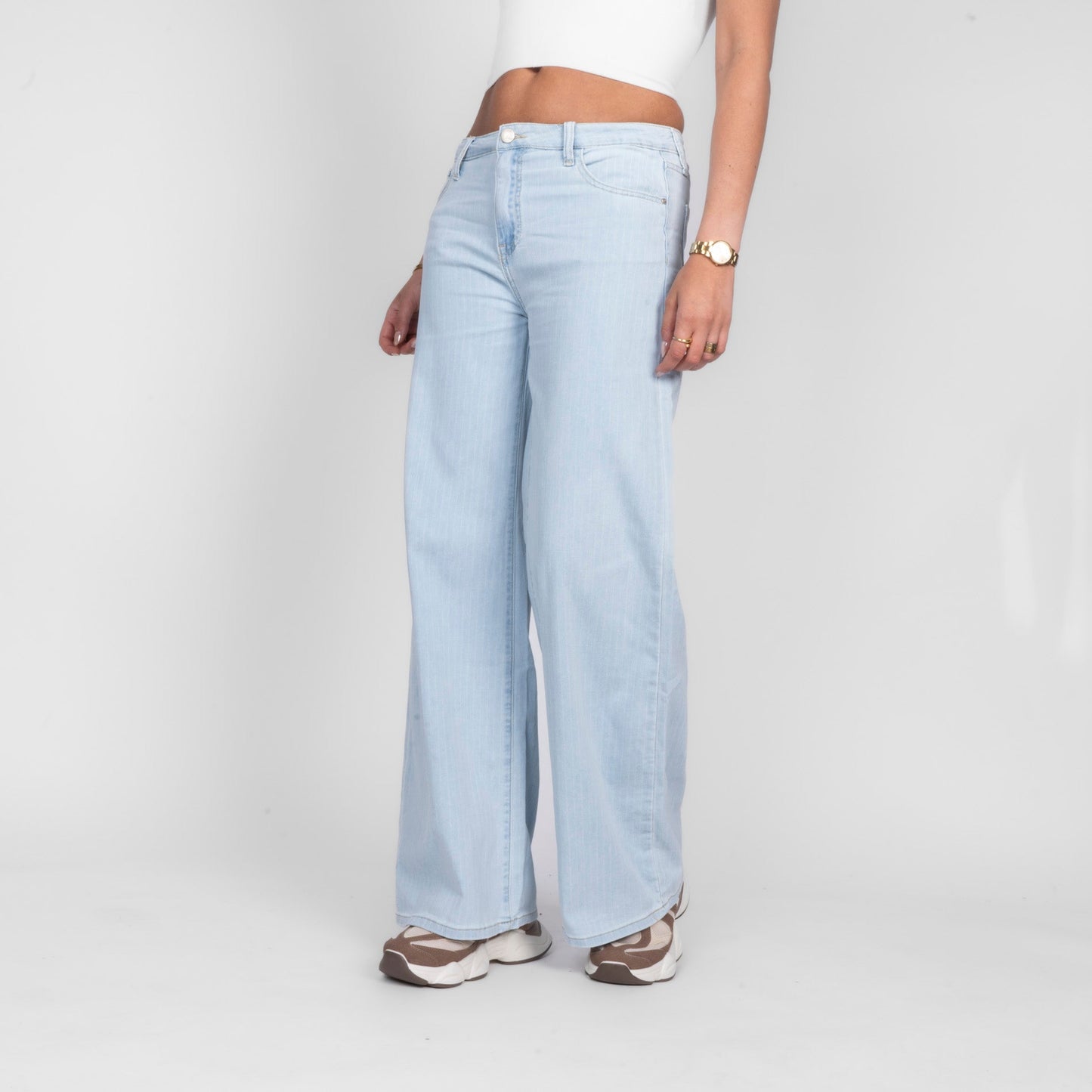 Weiche Streifen Gerade Jeans