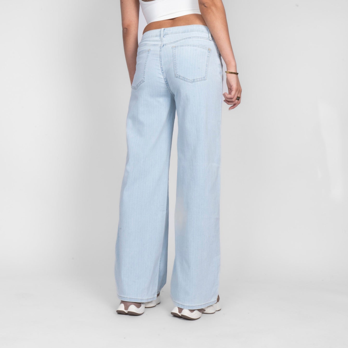Weiche Streifen Gerade Jeans