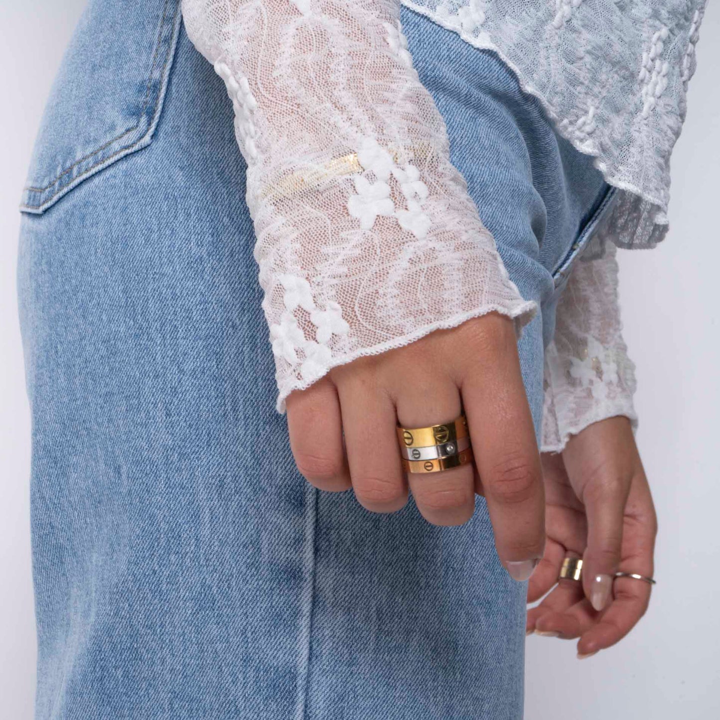 Blumen-Spitzen Langarmshirt
