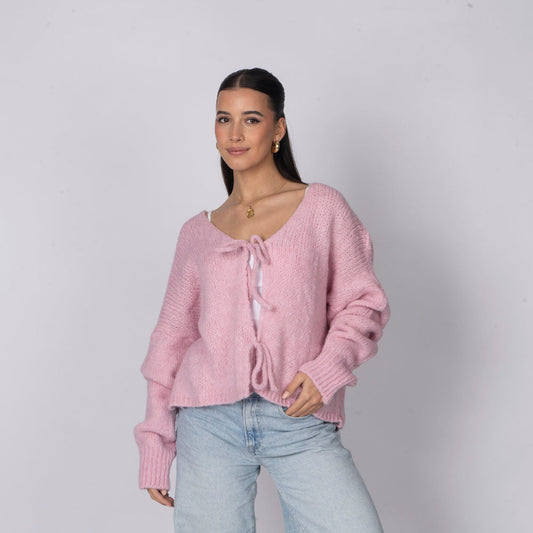 V-Ausschnitt Schleifen Cardigan