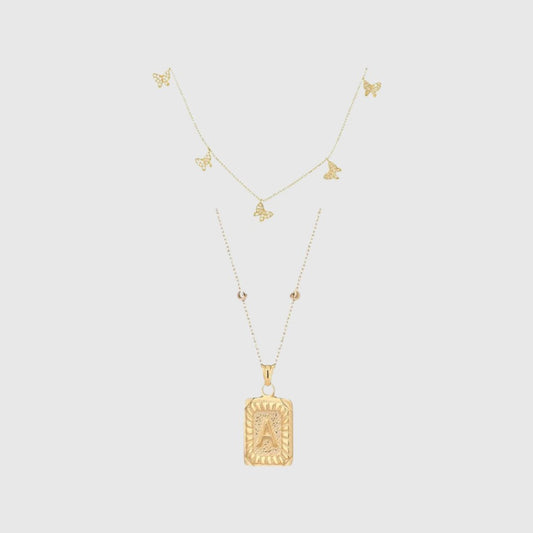 Buchstabenplatte & Butterfly Chain Set